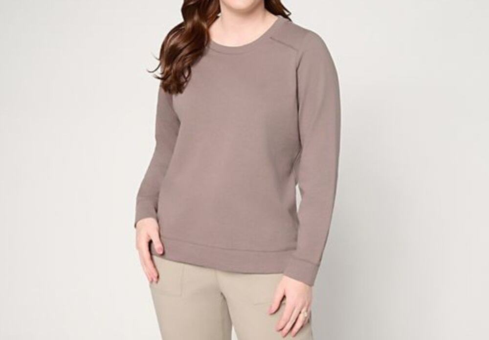 Anybody Size XL Smokey Khaki French Terry Crewneck Sweatshirt A714949 NWOT